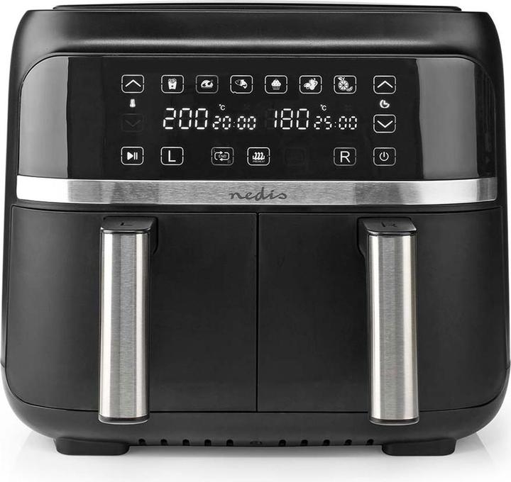 Image du produit Nedis Friteuse à air chaud | 2x3.8 l | Minuterie : 60 min | Digital | Noir