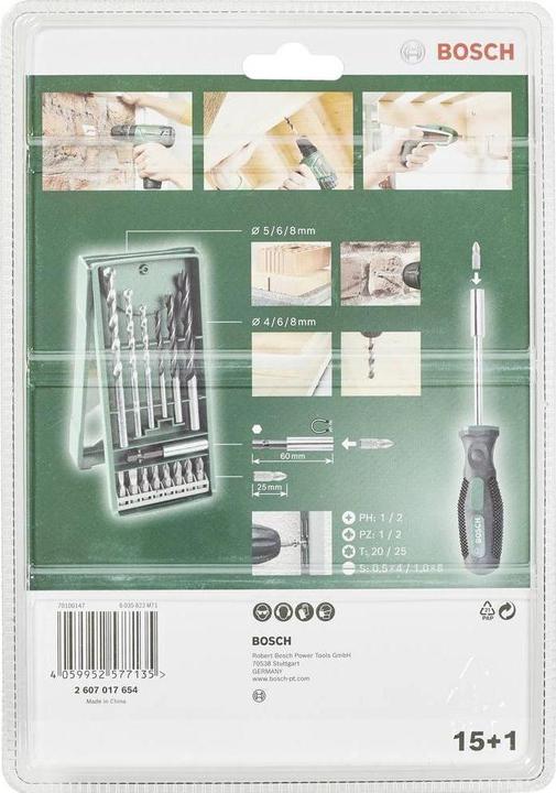 Produktbild Bosch Zubehör 15-tlg. Mini-X-Line Mixed Set + Handschrauber (5-8 mm (Steinbohrer))