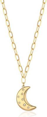 Sagapo S'Agapõ - Gold Plated Moon Necklace with Stellar Crystals SSE05