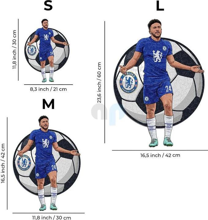 Actual product image Iconic Chelsea FC - Reece James - Wooden Puzzle Size L (500 pieces) (500 pieces)