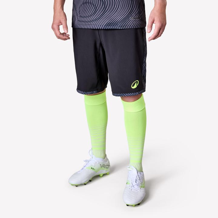 Actual product image Kipsta Damen/Herren Fussball Shorts - VIRALTO II Wavy schwarz/grau (XL)
