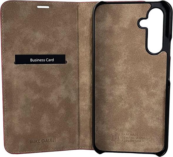 Actual product image Mike Galeli Book cover genuine leather Marc molten lava (Samsung Galaxy A34 5G)
