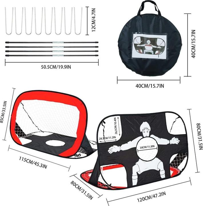 Actual product image Out of the blue 2-in-1 pop-up football goal 120x80cm