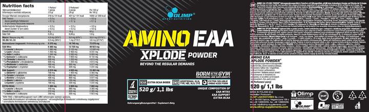 Nährwerte und Zutaten Olimp Sport Nutrition Olimp Amino EAA Xplode Powder (520g Dose) (Ananas, 1 Stk., 520 g)