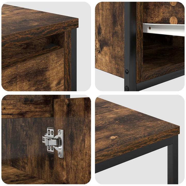Actual product image VidaXL 3-piece bathroom furniture set made of smoked oak wood-based material