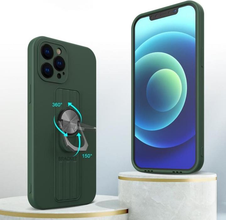 Produktbild Hurtel Ring Case silicone case with finger grip and stand for Xiaomi Redmi 10X 4G / Xiaomi Redmi Note 9 dar (Xiaomi Redmi 10X, Xiaomi Redmi Note 9)