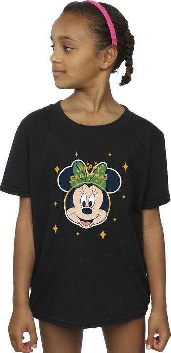 Actual product image Disney Girls Minnie Mouse Happy Christmas Cotton T-Shirt (116)