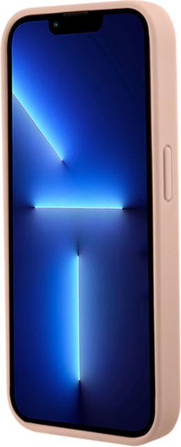 Actual product image Guess GUHCP15LPCRTHCP iPhone 15 Pro 6.1" różowy/pink hardcase Croco Triangle Metal Logo (Apple iPhone 15 Pro)
