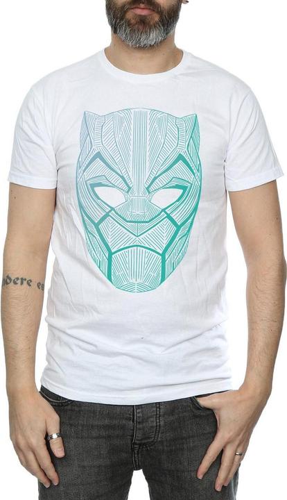 Actual product image Mens Black Panther Tribal Mask T-Shirt (M)