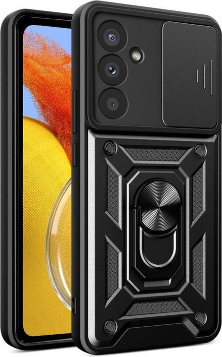 Produktbild Hurtel Hybrid Armor Camshield case for Samsung M14 with camera cover - black (Samsung Galaxy M14)