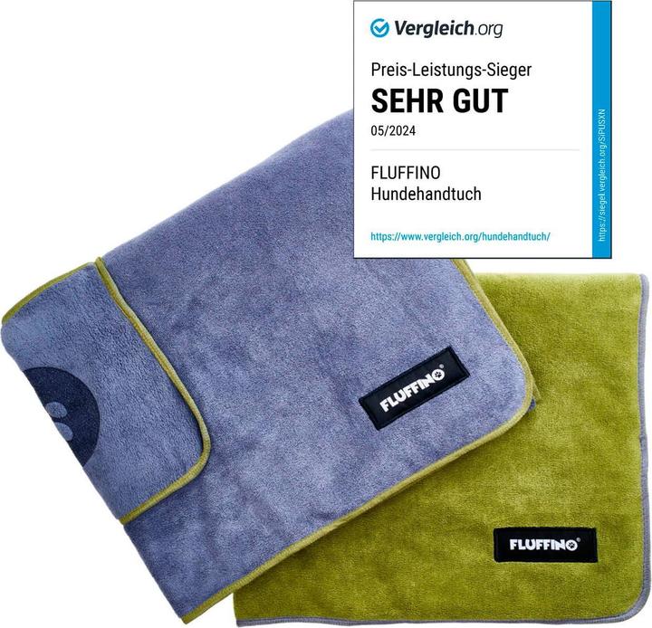 Actual product image Fluffino Set of 2 dog towels (L, Dog coat)