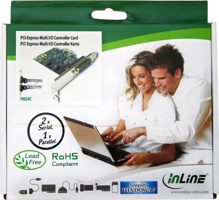Produktbild InLine Schnittstellenkarte 1x 25-pol parallel + 2x 9-pol seriell PCIe PCI-Express Moschip MCS9901CV-CC
