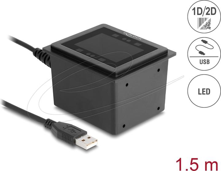 Immagine prodotto Delock Scanner di codici a barre USB 1D e 2D cablato per installazione fissa (Codici a barre 1D, Codici a barre 2D)