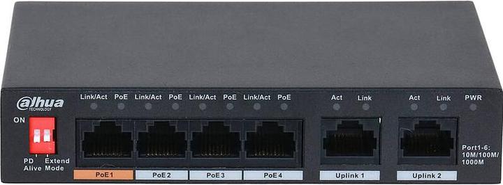 Produktbild Dahua PoE-Switch PFS3006-4GT-60-V2 unmanaged (6 Ports)