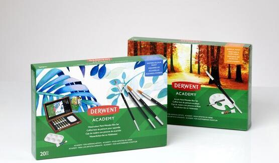 Actual product image Derwent Acrylic Paint Acrylic Wooden Box Multicolored (Multicoloured, 12 ml)