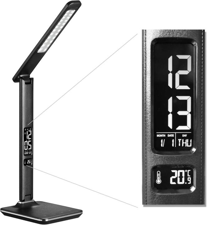 Immagine prodotto Tec Dimmbare LED-Tischlampe mit USB-Anschluss und Display (450 lm)