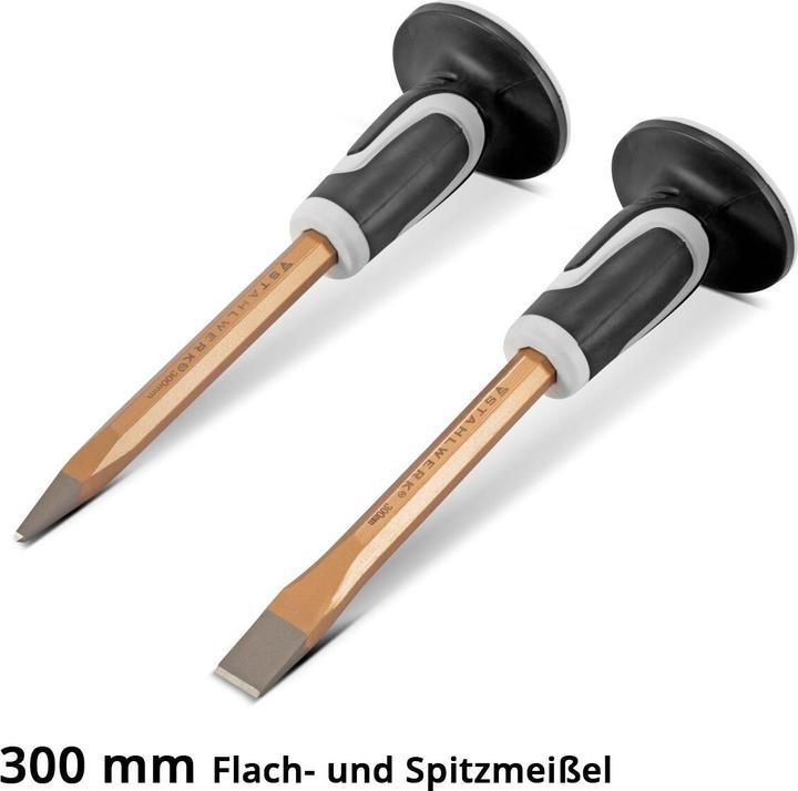 Actual product image Stahlwerk Flat chisel / pointed chisel set of 2 gold 300 mm hand chisel