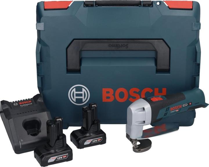 Actual product image Bosch Professional Bosch GSC 12V-13 Battery Sheet Metal Shears 12V with Hexagonal Key 12V + 2x Battery 6.0 Ah + Quick