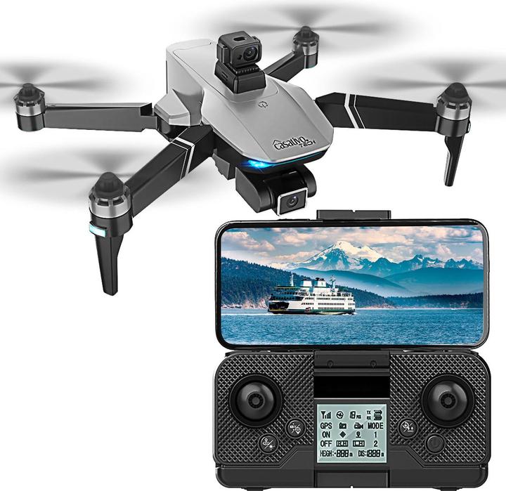 Casativo GPS-Drohne mit Full-HD-Kamera, faltbar, 3-Achsen-Gimbal, Auto-Follow, App (25 min, 450 g)