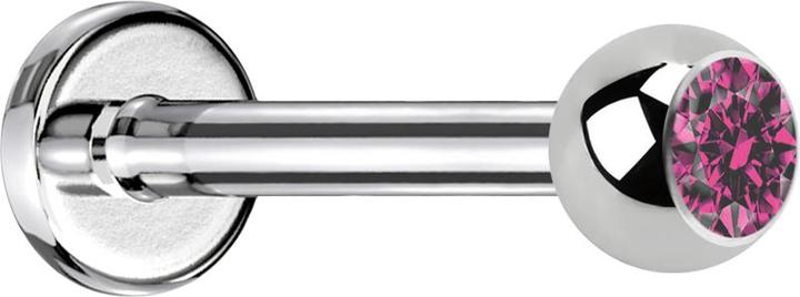 Immagine prodotto Star Piercing Labret in argento con cristallo a sfera rosa (Acciaio chirurgico 316L, senza ottone)