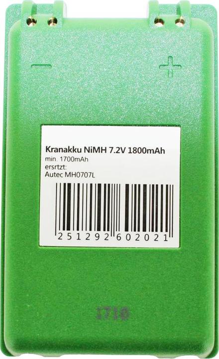 Produktbild AccuCell Akku Autec MH0707L (7.20 V, 1800 mAh)
