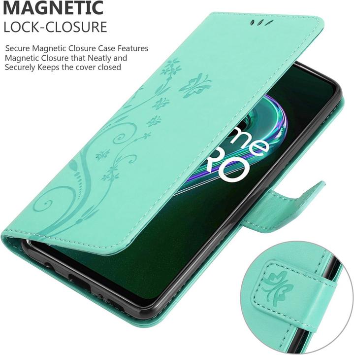 Immagine prodotto Cadorabo Custodia a libro floreale per Realme 9 5G / 9 PRO / V25 / Q5 / OnePlus Nord CE 2 LITE 5G (Vivo V25, Realme 9 Pro+, OnePlus Nord CE 2 Lite 5G)