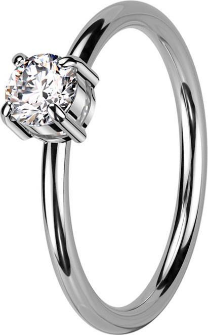 Immagine prodotto Star Piercing Anello in argento con grande cristallo incastonato (Acciaio chirurgico 316L, senza ottone)