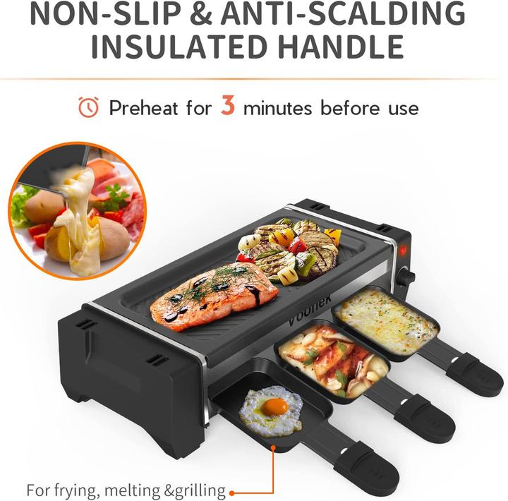 Actual product image Voohek Raclette Grill Mini