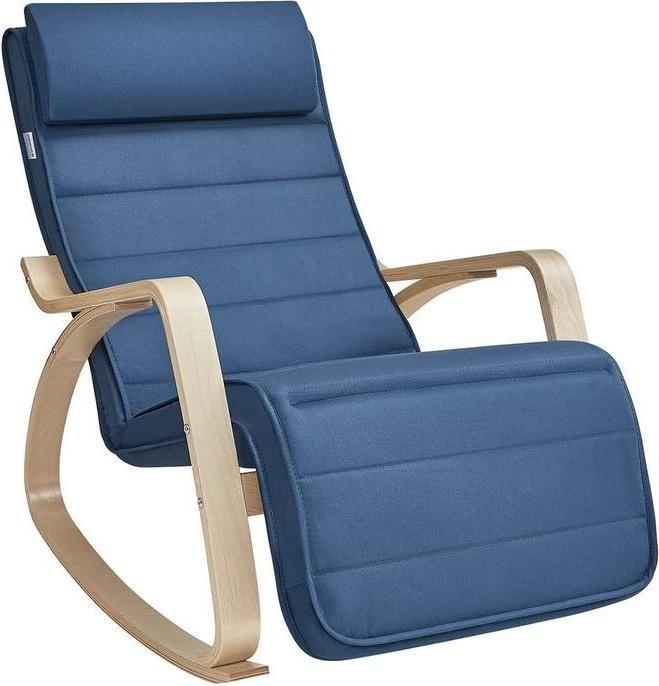 Produktbild Songmics Schaukelstuhl blau braun Stoff