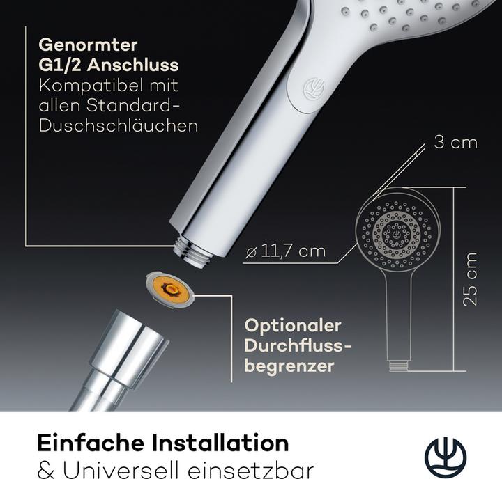 Image du produit Kludi X3 Pommeau de douche (1 Types de jets, 15 l/min)