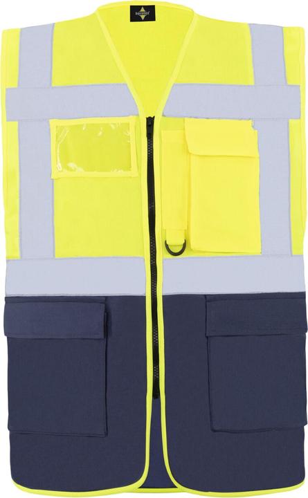 Korntex Comfort Warnweste „Hamburg“ - Multifunktional - Signal-Gelb/Marineblau - XXL (XXL)