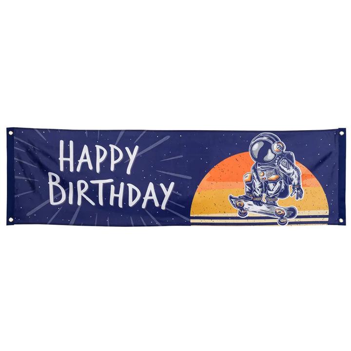 Actual product image Boland Polyester Banner Space 'Happy Birthday' 50 x 180 cm