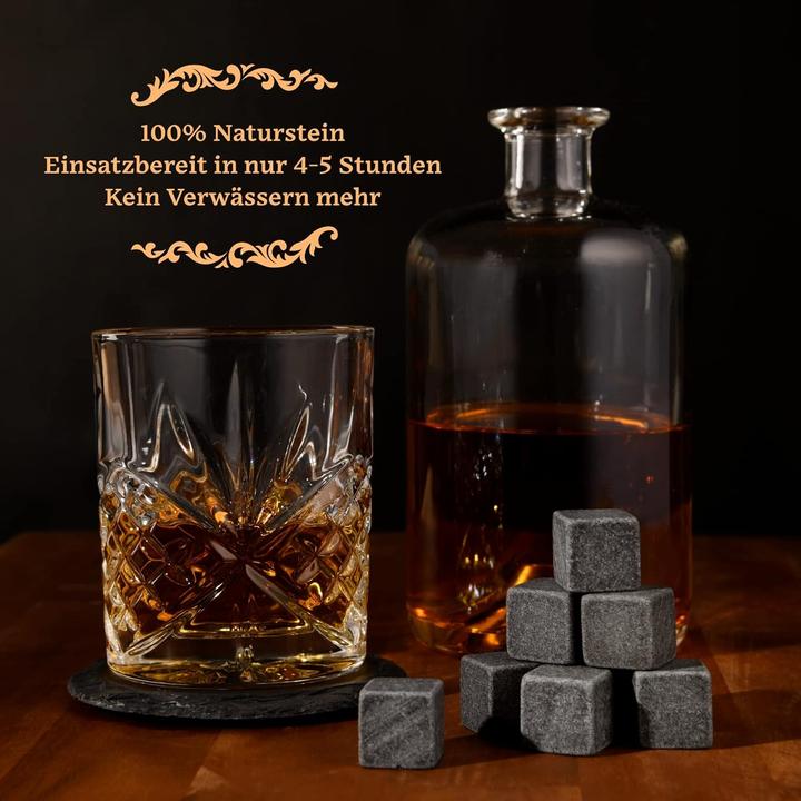 Actual product image Gourmeo 8 Whiskey stones in wooden box L, 2 glasses (Whisky stones)