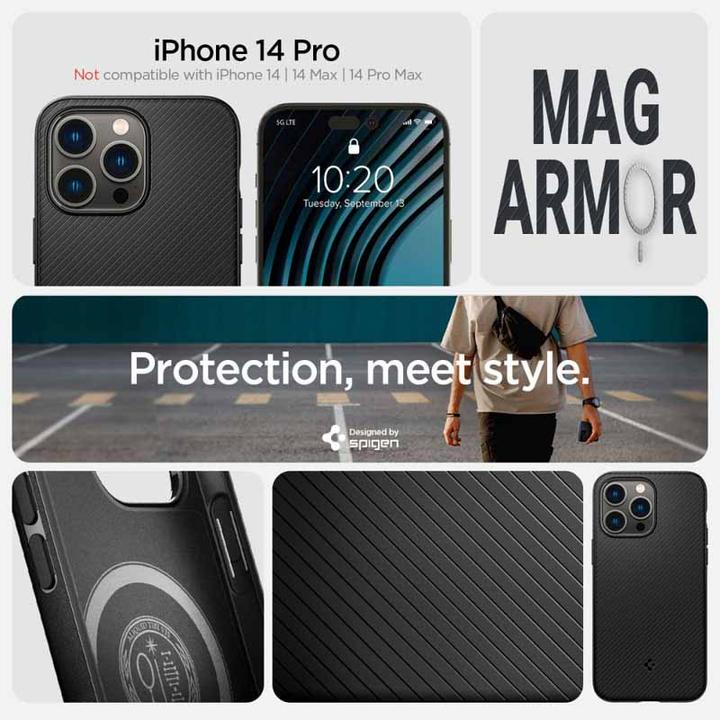 Actual product image Spigen Sigen MAG ARMOR FOR IPHONE 14 PRO MATTE BLACK (Apple iPhone 14 Pro)