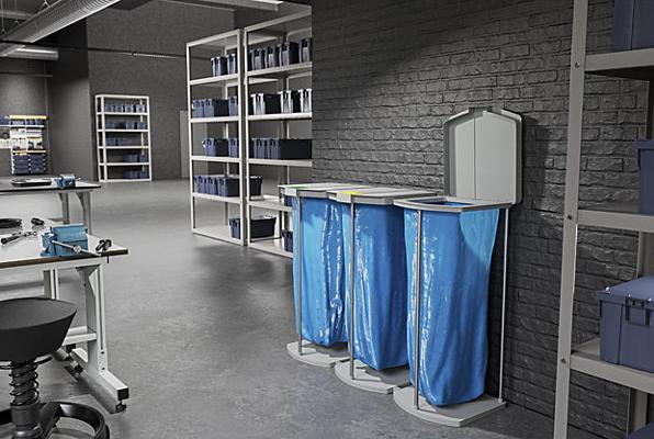 Image du produit Hailo Jeu de porte-sacs en matériaux recyclables avec 250 sacs bleus en matériaux recyclables (360 l)