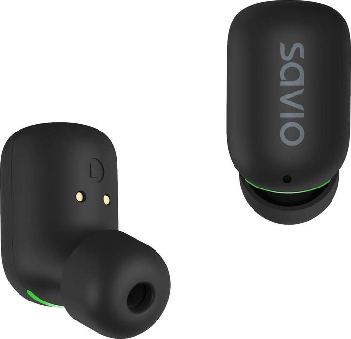 Actual product image Savio TWS-09 IPX5 Headphones & Headset Wireless In Ear Music Bluetooth Black (8 h, Wireless)
