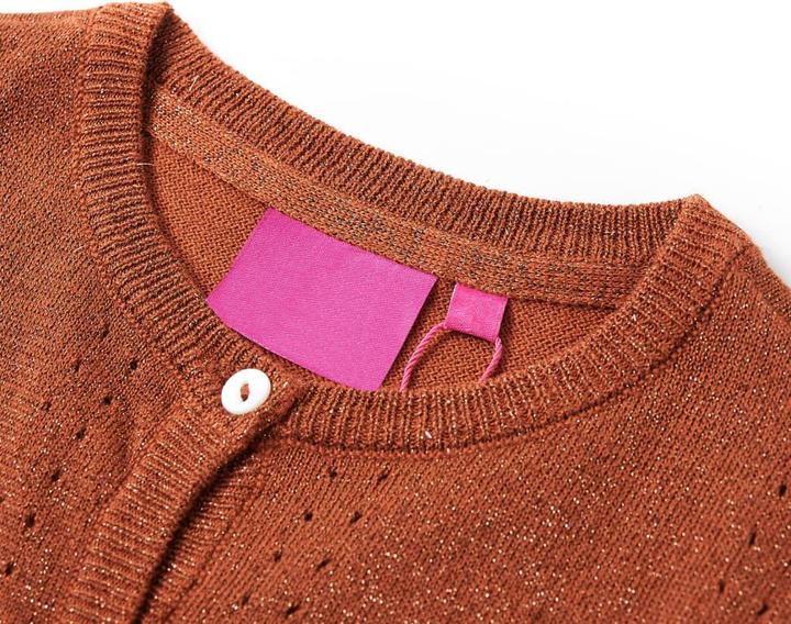 Produktbild VidaXL Kinder-Strickjacke Cognac 116,Material: 97 % Baumwolle. 3 (116)