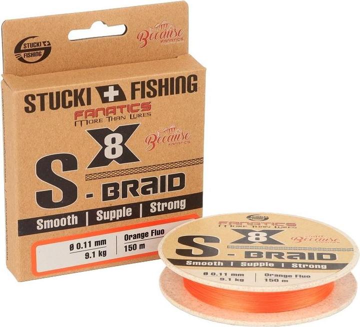 Image du produit Stucki Fishing S-Braid X8, orange (24 kg, 0.30 mm)