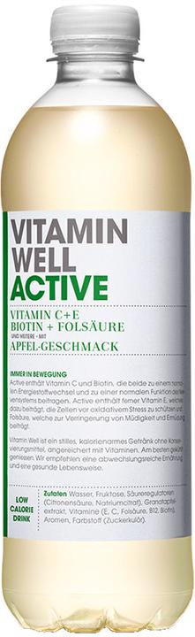 Immagine prodotto Vitamin Well Attivo (12x500ml) (Rabarbaro e fragole, 12 x)