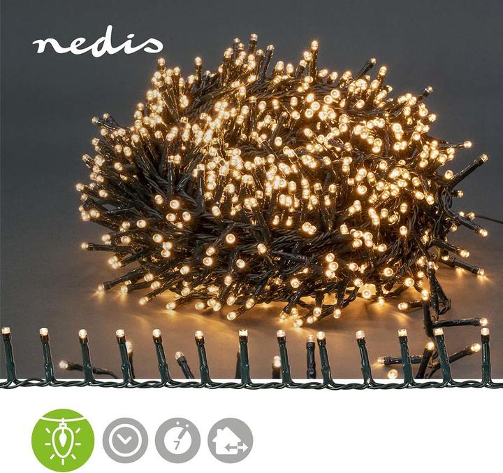 Image du produit Nedis Luminaires décoratifs | Grappe compacte | 1200 LED's Blanc chaud | 24 m | Effets de lumière : 7 | (24 m)