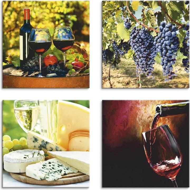 Actual product image Artland Glasses of red wine, grapes, cheese S6GW (20 x 20 cm)