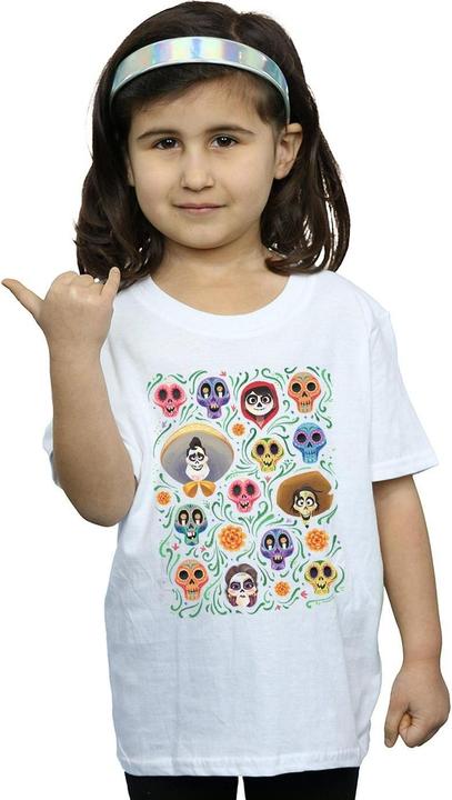 Actual product image Disney Girls Coco Heads Pattern Cotton T-Shirt (152, 158)