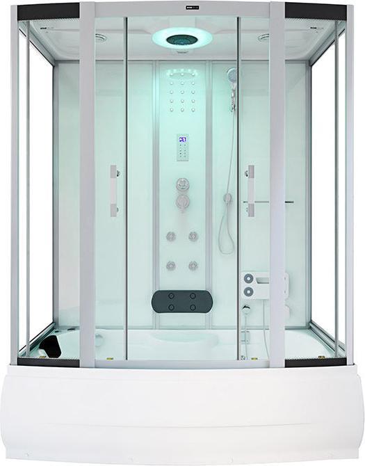 Actual product image Home Deluxe Steam shower with whirlpool function and LED lighting YARU WHITE - 170x90x220 cm