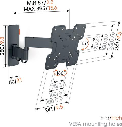 Image du produit Vogels TVM 1245 (Mur, 43", 15 kg)