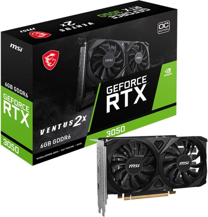 Actual product image MSI GeForce RTX 3050 Ventus 2X E OC (6 GB)