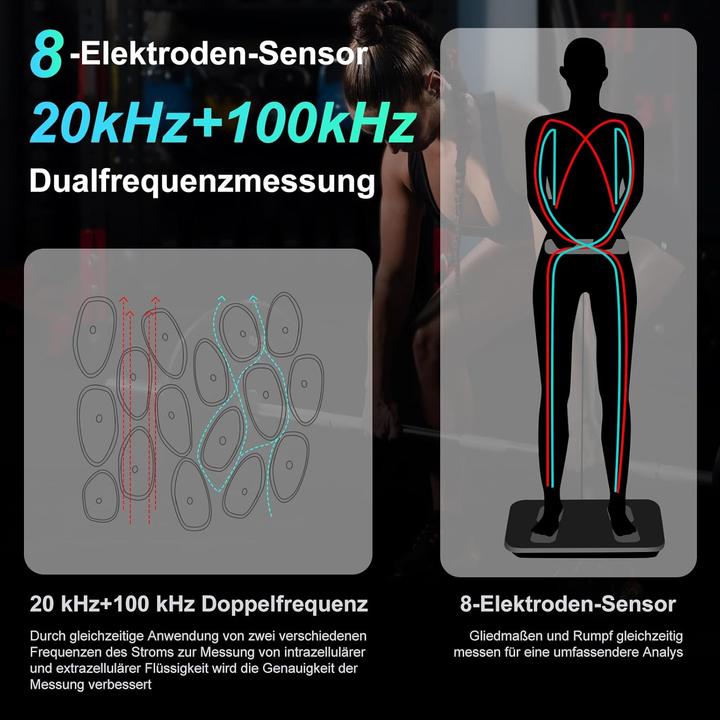Actual product image Raoyan Körperanalysewaage mit Handsensoren (180 kg)