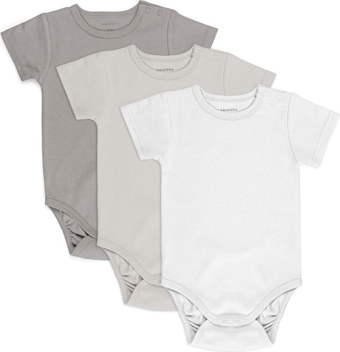 La Loona LaLoona Baby-Bodys & Wickelbodys Baby Body Kurzarm OEKO-TEX® 3er Pack - Natur -