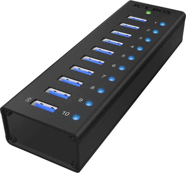 Icy Box Ib-Ac6110 (USB-B, 10 Ports)
