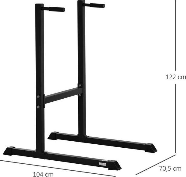 Produktbild Swisshandel24 Dipstation Dipständer Dip Dipper Stangen Ständer Bauchtrainer Rückentrainer Stahl Schwarz 104 x 70,5