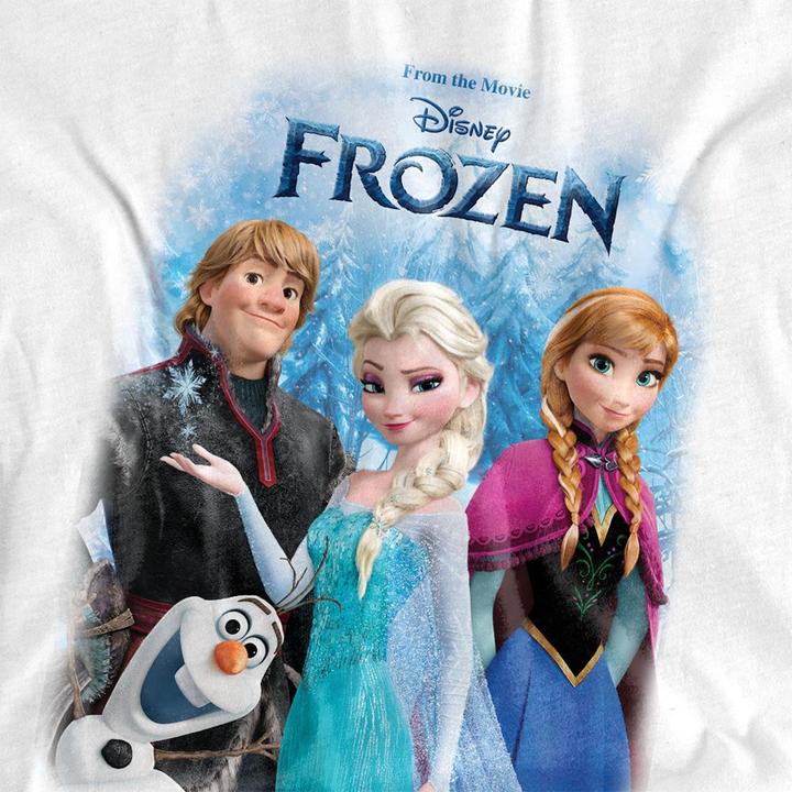 Actual product image Disney Frozen Unisex Adult Elsa Anna Kristoff Olaf Poster T-Shirt (M)